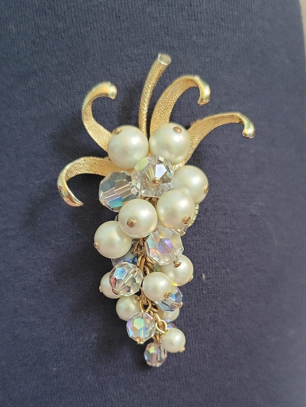 Gold & Pearl Cluster Pin